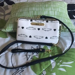 Betsy Johnson two-tone clutch w/charger